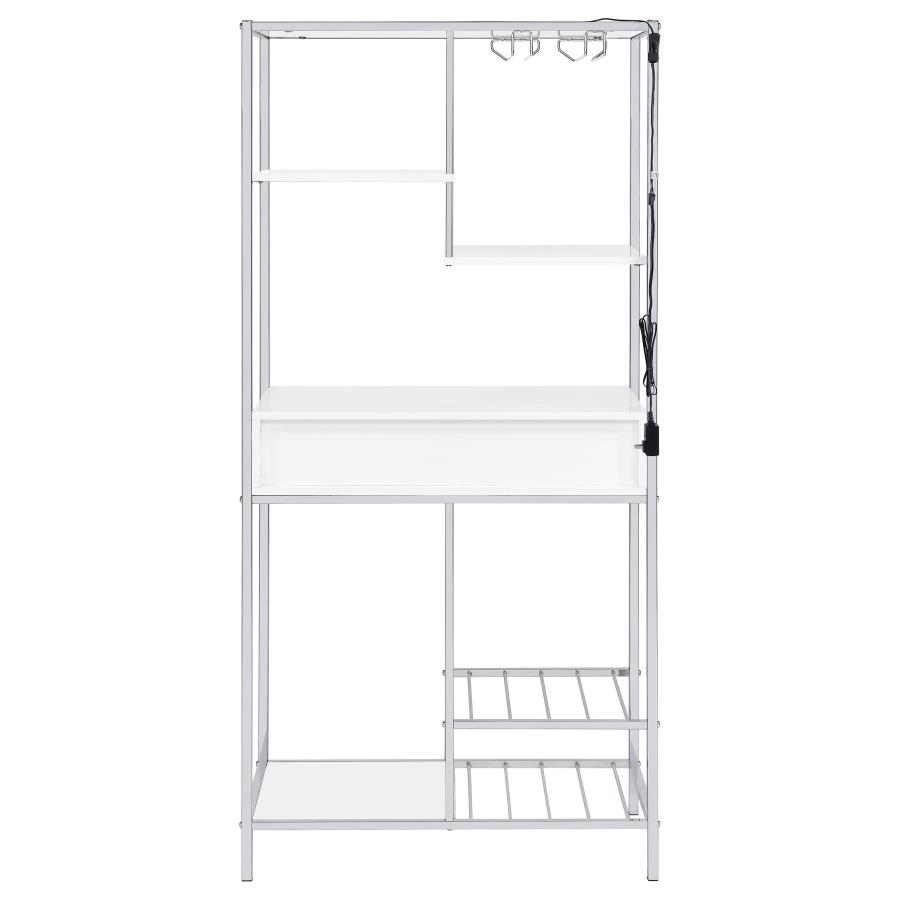 (image for) Figueroa 5-shelf Wine Storage Bar Cabinet White High Gloss