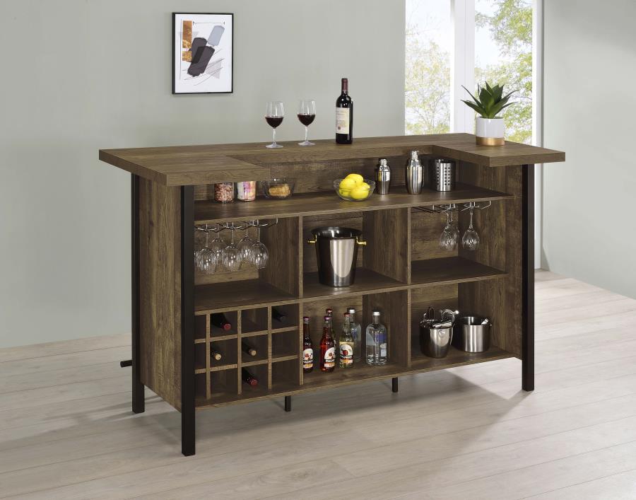 (image for) Bellemore Freestanding Home Bar Wine Cabinet Rustic Oak