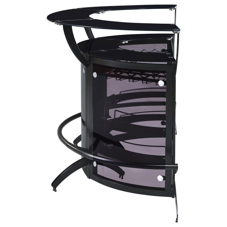 (image for) Dallas 3-piece Curved Freestanding Home Bar Cabinet Black