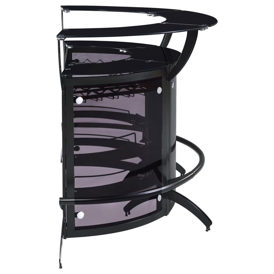 (image for) Dallas 3-piece Curved Freestanding Home Bar Cabinet Black