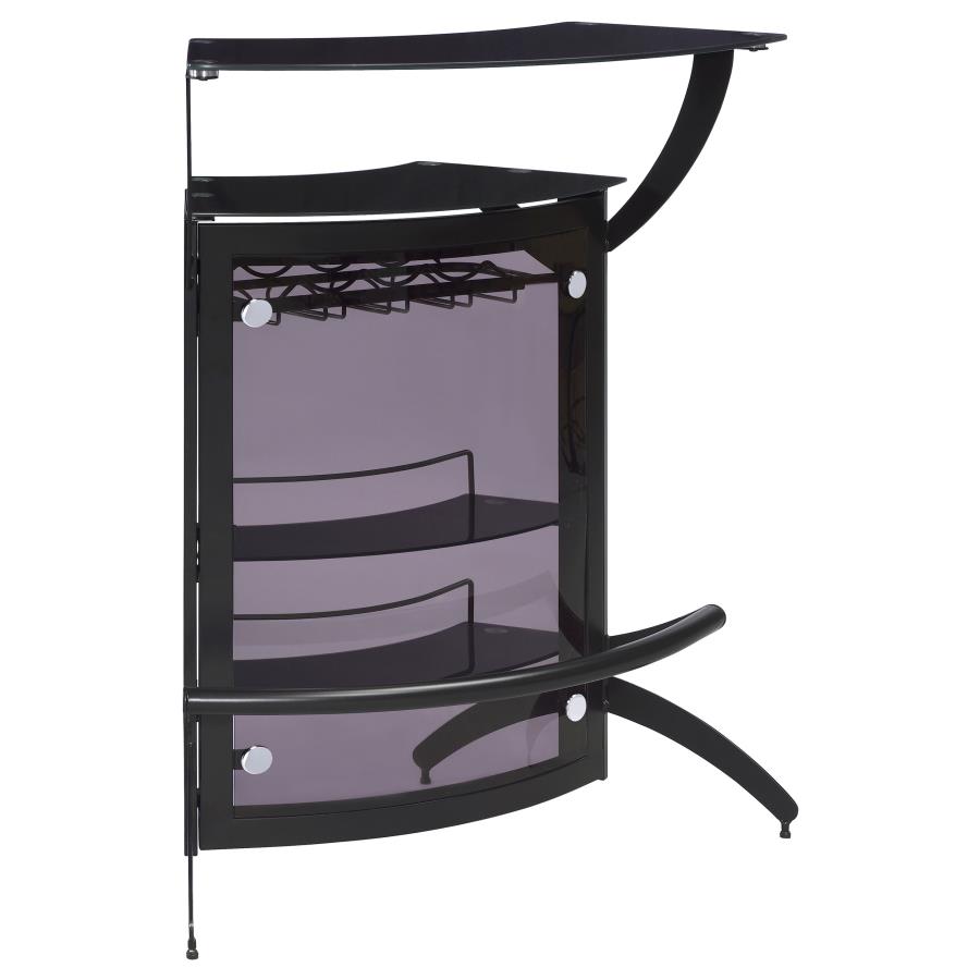 (image for) Dallas 2-shelf Curved Freestanding Home Bar Cabinet Black