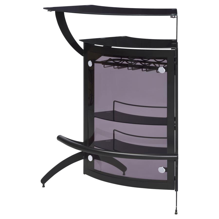 (image for) Dallas 2-shelf Curved Freestanding Home Bar Cabinet Black