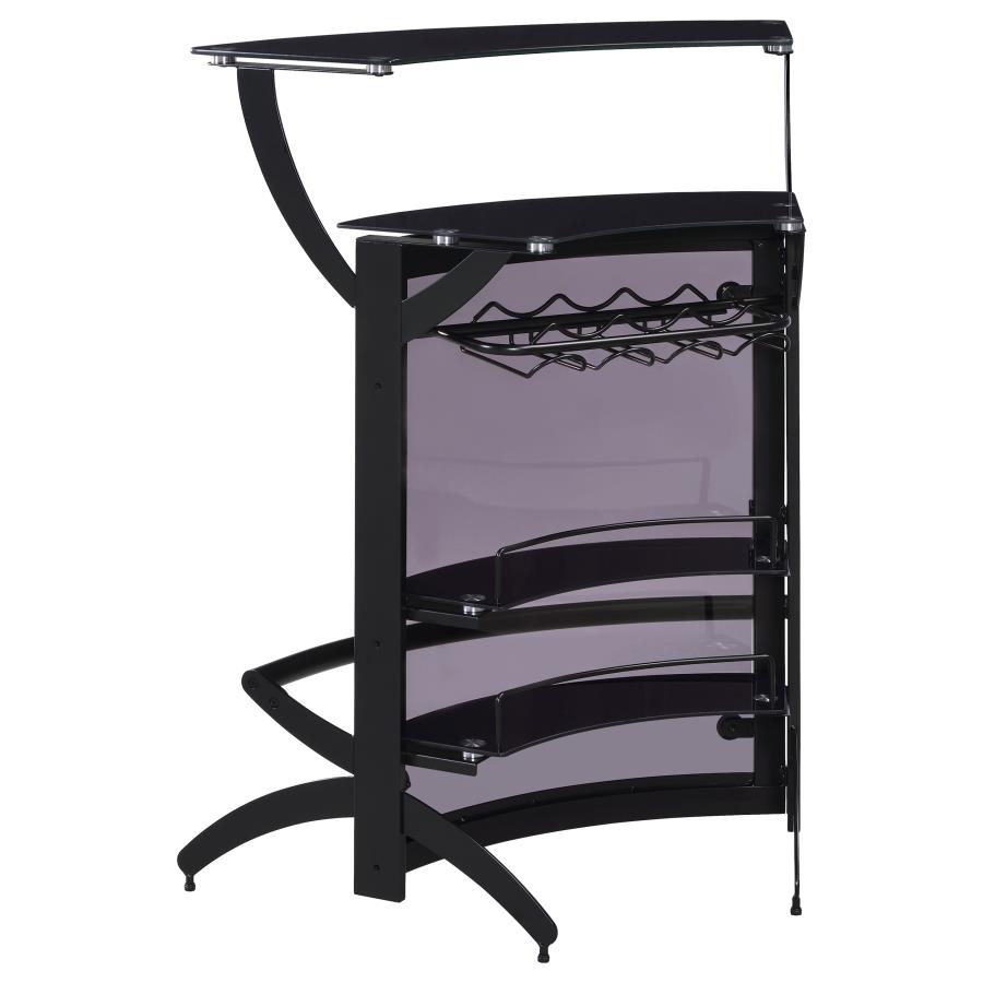 (image for) Dallas 2-shelf Curved Freestanding Home Bar Cabinet Black