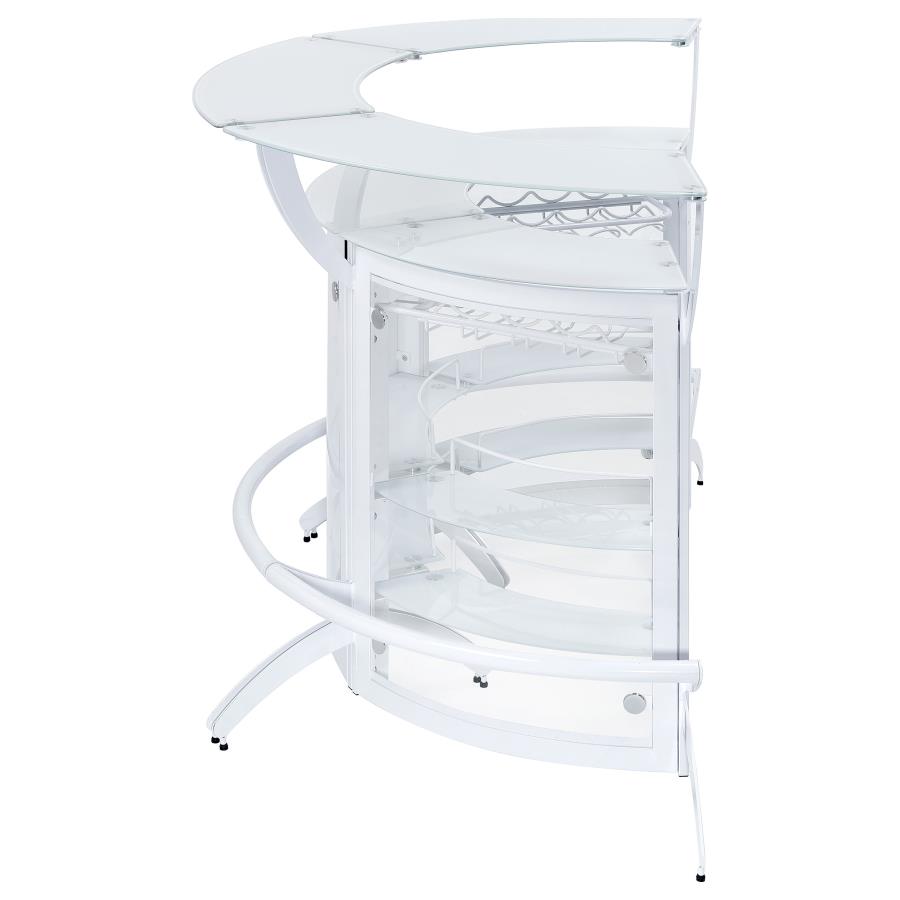 (image for) Dallas 3-piece Curved Freestanding Home Bar Cabinet White