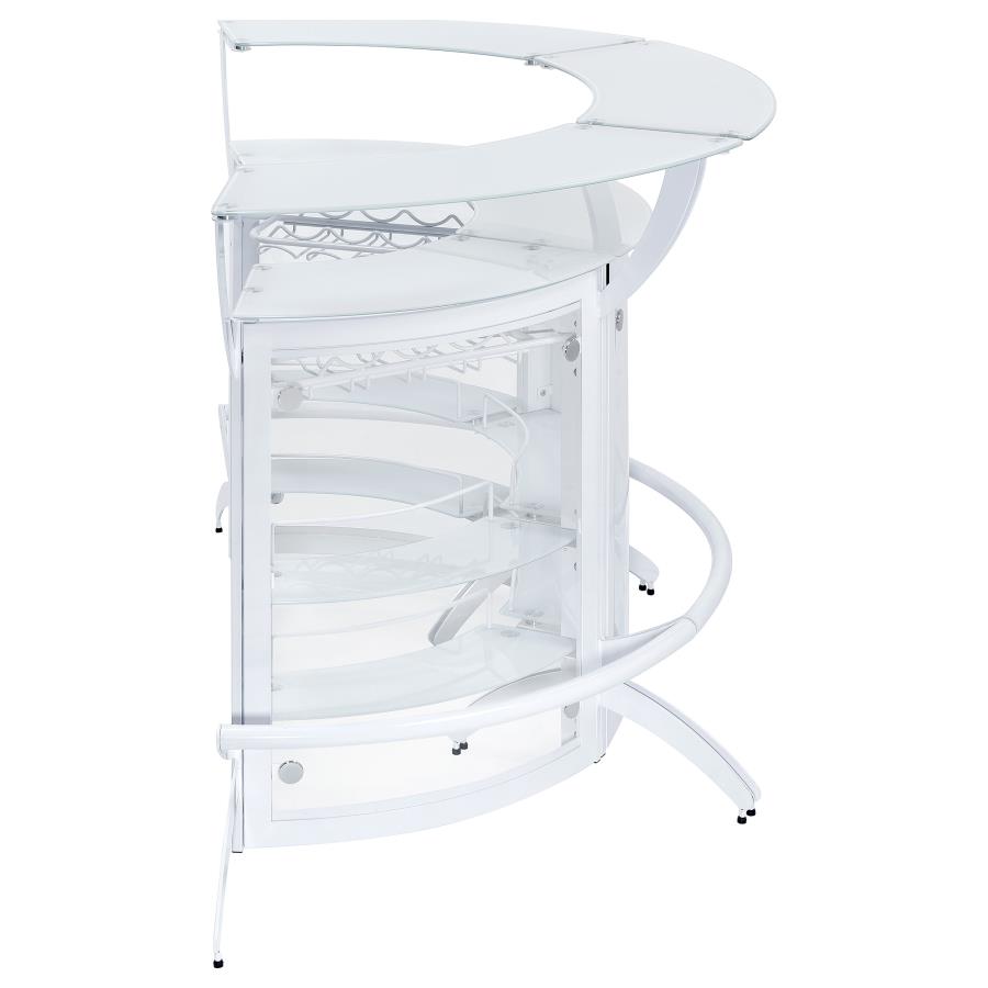 (image for) Dallas 3-piece Curved Freestanding Home Bar Cabinet White