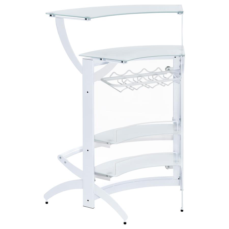 (image for) Dallas 2-shelf Curved Freestanding Home Bar Cabinet White