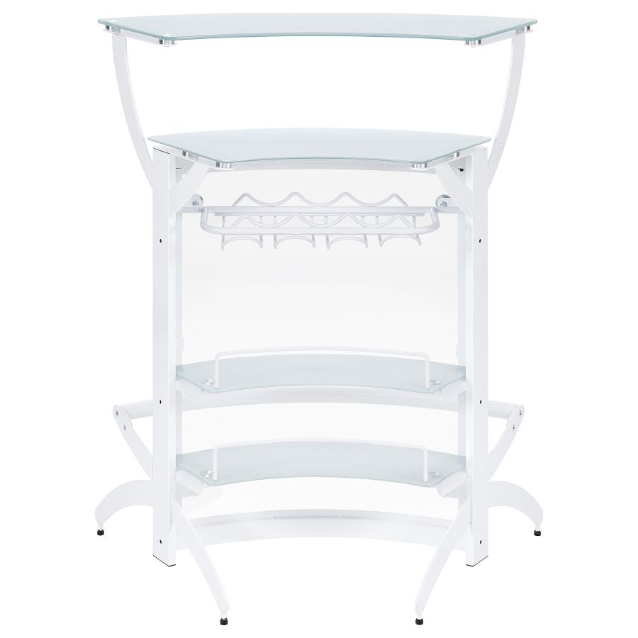 (image for) Dallas 2-shelf Curved Freestanding Home Bar Cabinet White