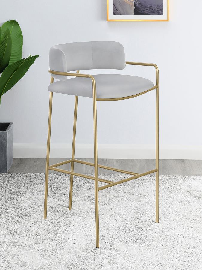 (image for) Comstock Upholstered Low Back Stool Grey and Gold