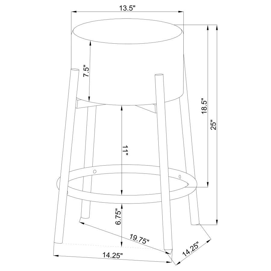 (image for) Leonard Upholstered Backless Counter Stool White (Set of 2)