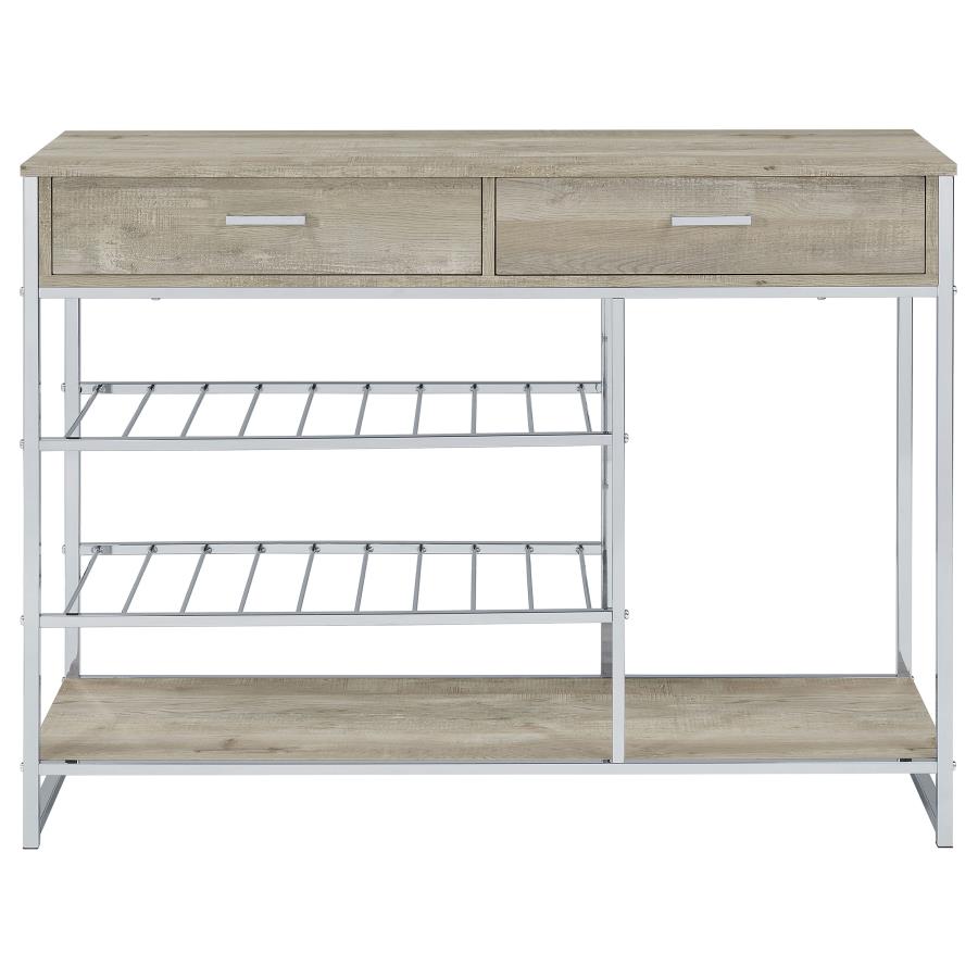 (image for) Melrose 2-drawer Home Bar Storage with Wine Rack Grey