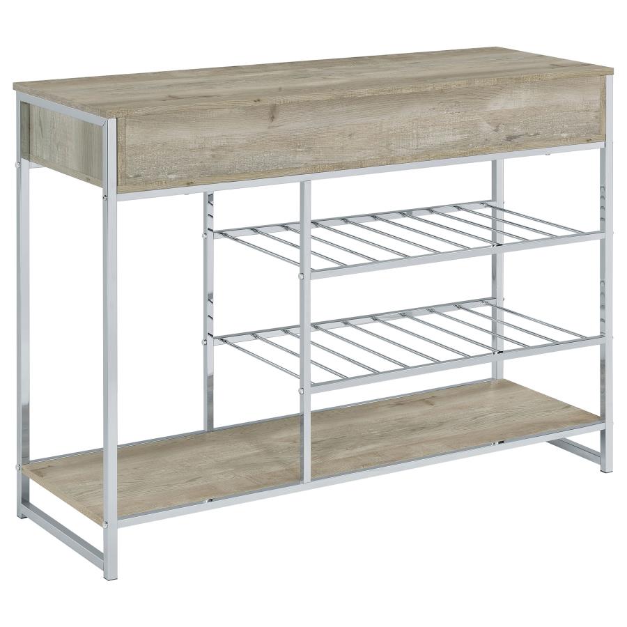 (image for) Melrose 2-drawer Home Bar Storage with Wine Rack Grey