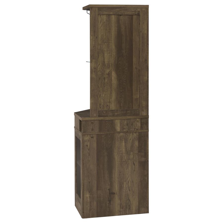 (image for) Alviso 1-drawer Corner Home Bar Wine Cabinet Rustic Oak