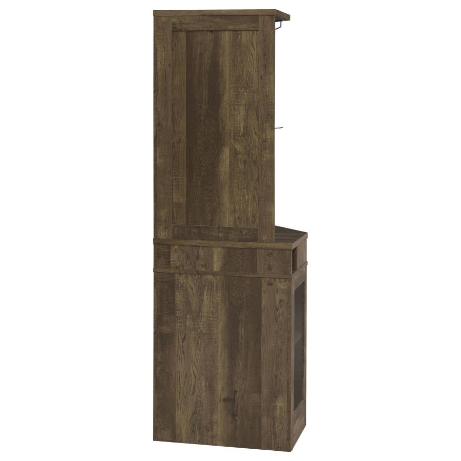 (image for) Alviso 1-drawer Corner Home Bar Wine Cabinet Rustic Oak