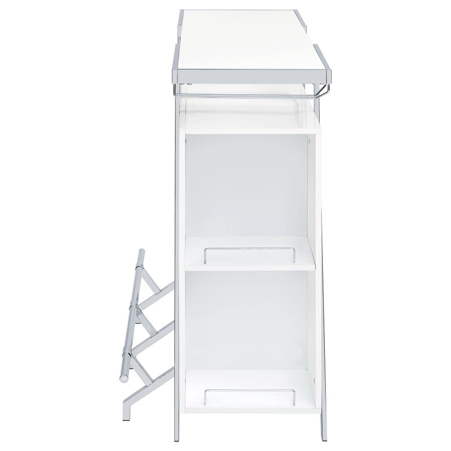 (image for) Araceli Freestanding LED Home Bar Cabinet White High Gloss