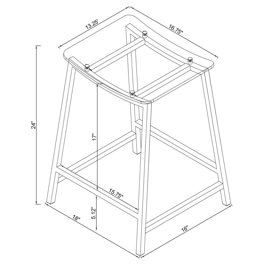 (image for) Jovani Acrylic Backless Counter Stool Chrome (Set of 2)