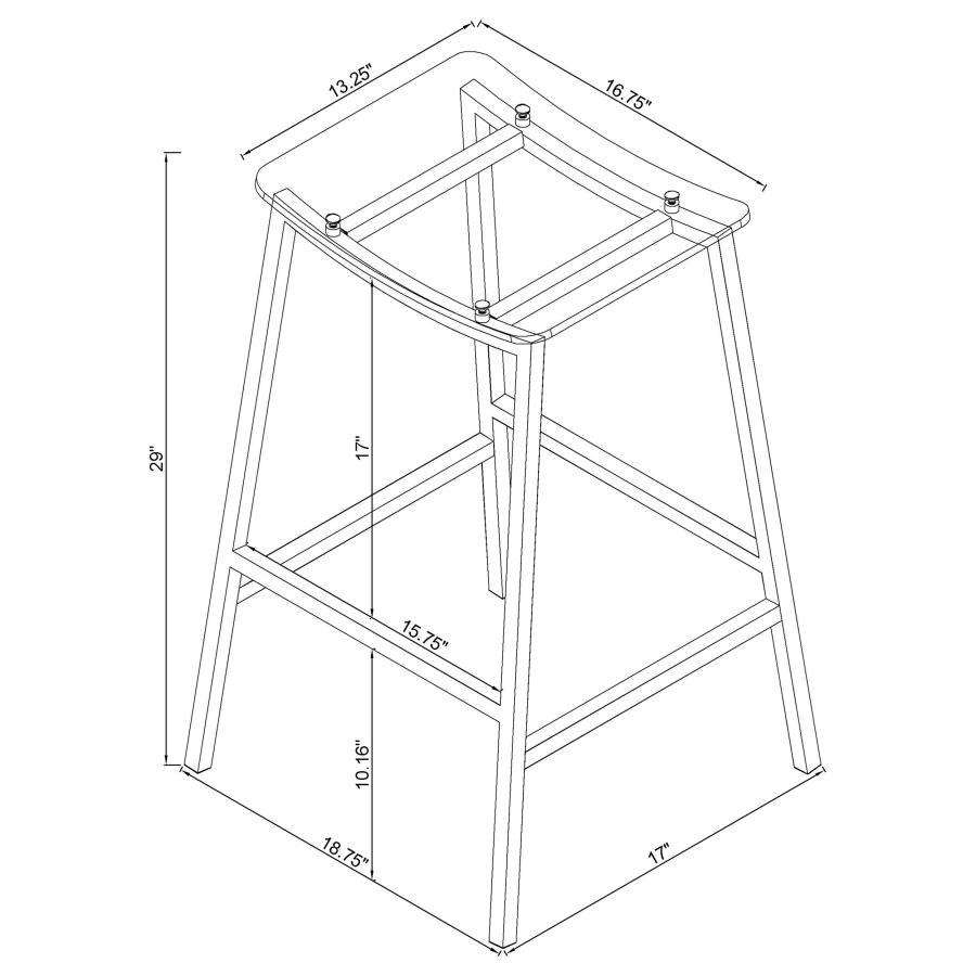 (image for) Jovani Acrylic Backless Bar Stool Chrome (Set of 2)