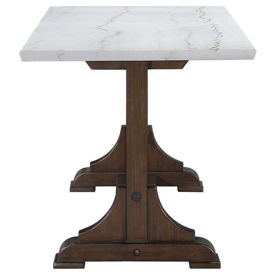 (image for) Aldrich 5-piece Marble Counter Height Dining Table Set White