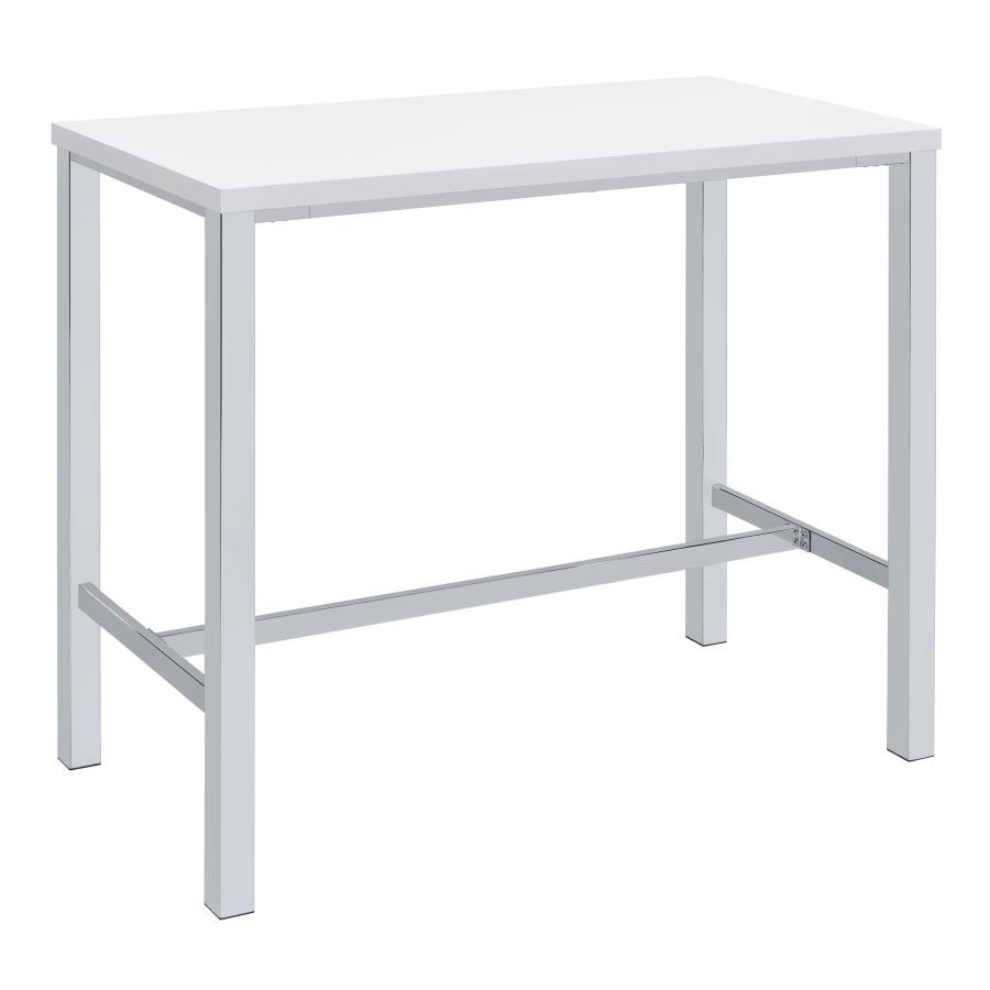 (image for) Natividad 5-piece Pub Height Bar Table Set White High Gloss