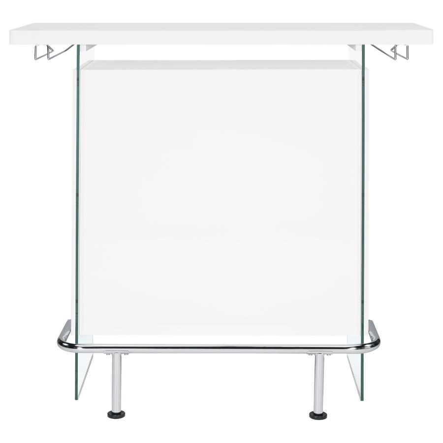 (image for) Acosta Freestanding Home Bar Wine Cabinet White High Gloss