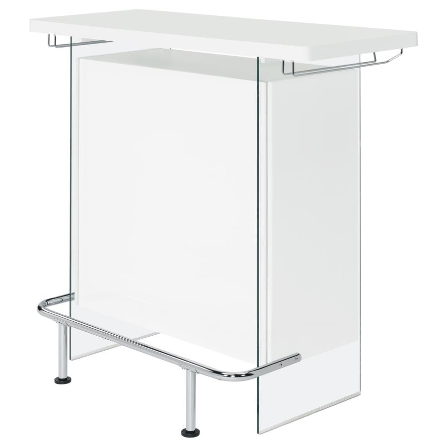 (image for) Acosta Freestanding Home Bar Wine Cabinet White High Gloss