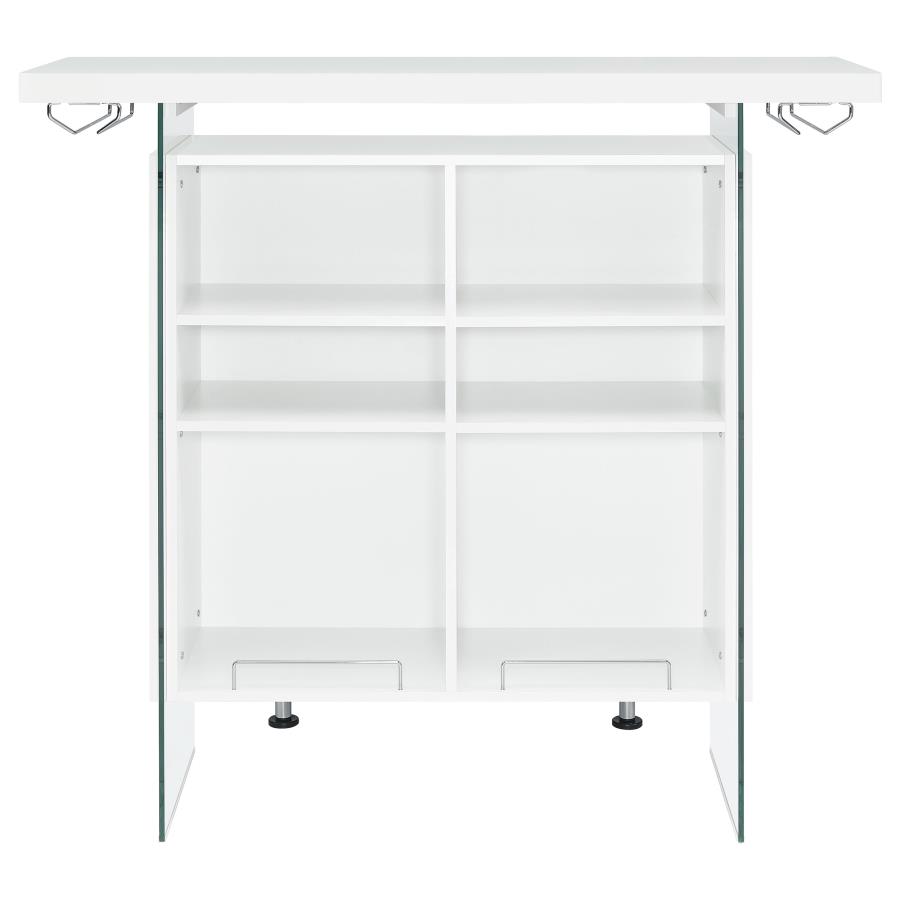 (image for) Acosta Freestanding Home Bar Wine Cabinet White High Gloss