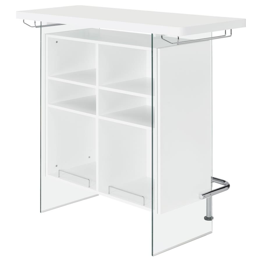 (image for) Acosta Freestanding Home Bar Wine Cabinet White High Gloss