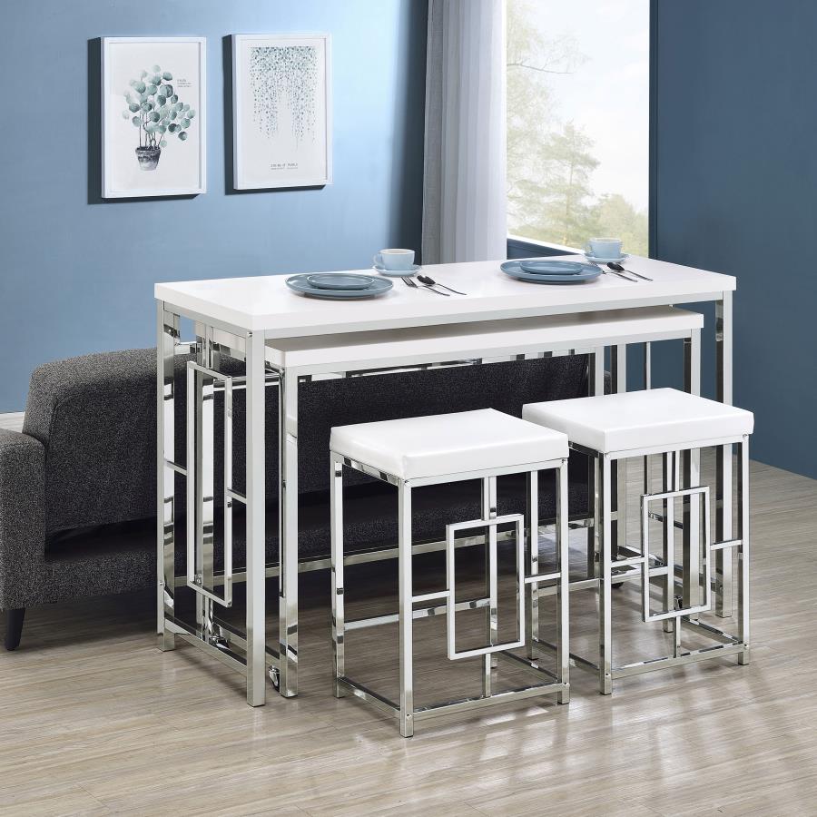 (image for) Jackson 4-piece Multipurpose Counter Height Table Set White