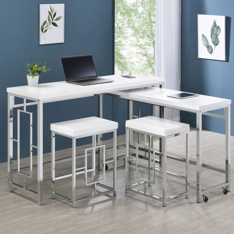 (image for) Jackson 4-piece Multipurpose Counter Height Table Set White