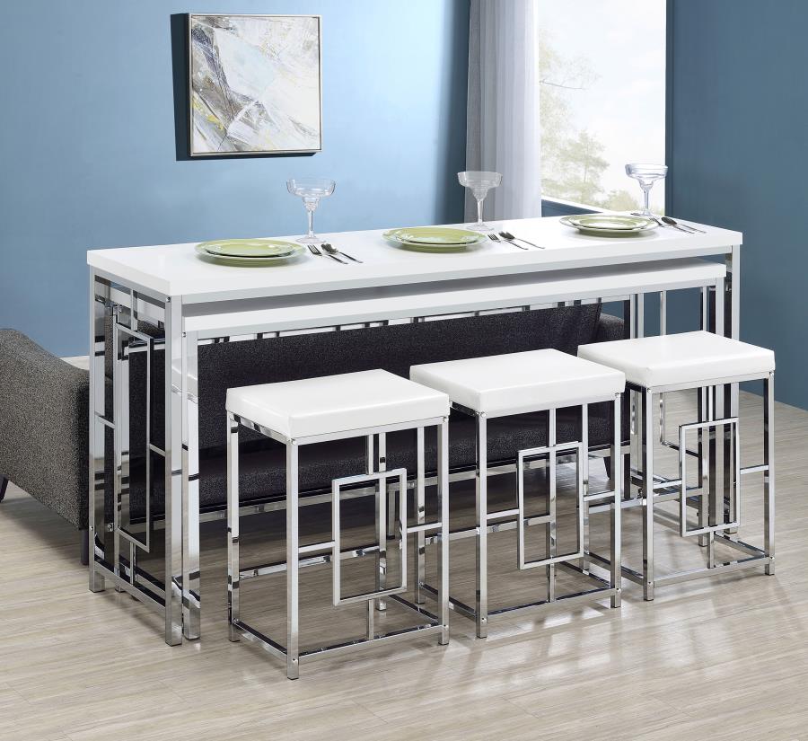 (image for) Jackson 5-piece Multipurpose Counter Height Table Set White