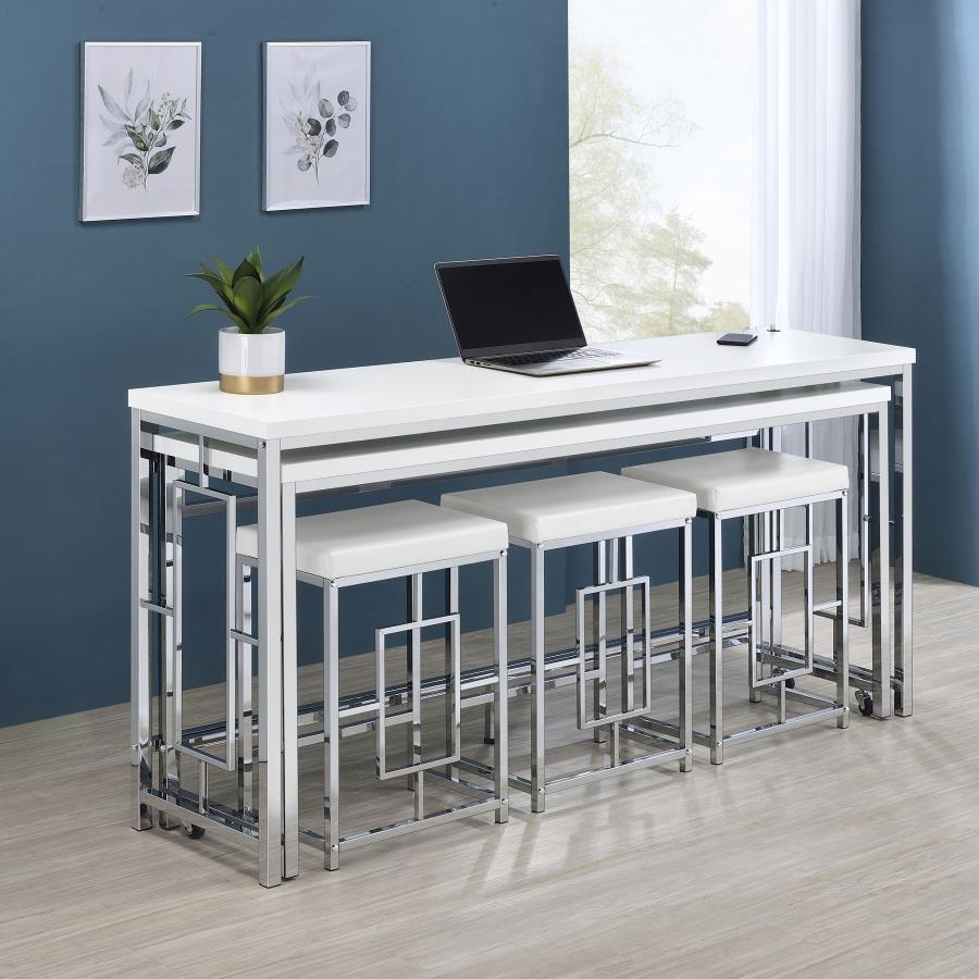 (image for) Jackson 5-piece Multipurpose Counter Height Table Set White