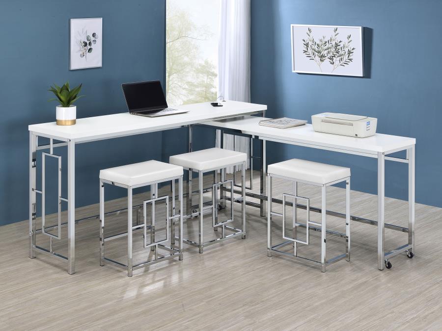 (image for) Jackson 5-piece Multipurpose Counter Height Table Set White