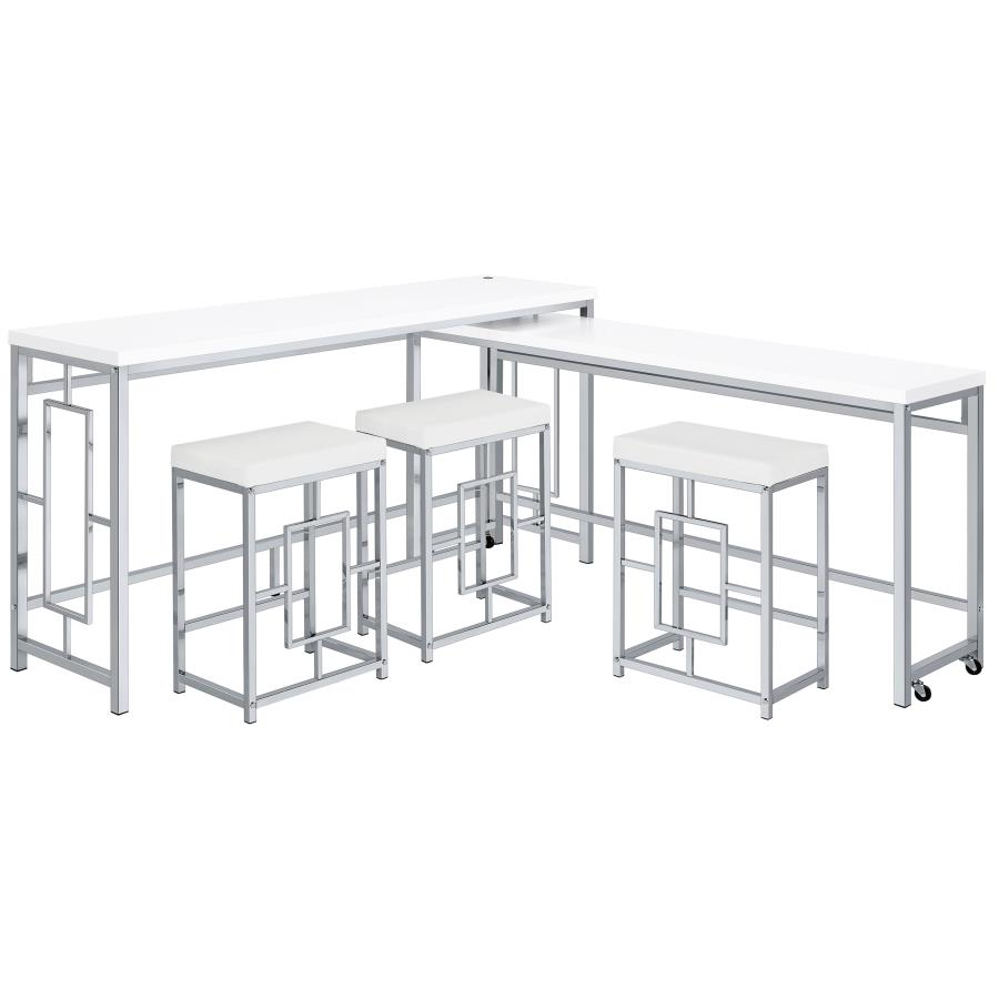 (image for) Jackson 5-piece Multipurpose Counter Height Table Set White