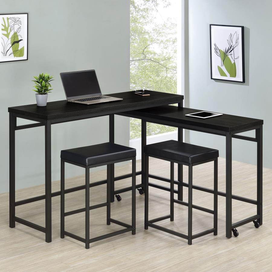 (image for) Hawes 4-piece Multipurpose Counter Height Table Set Black