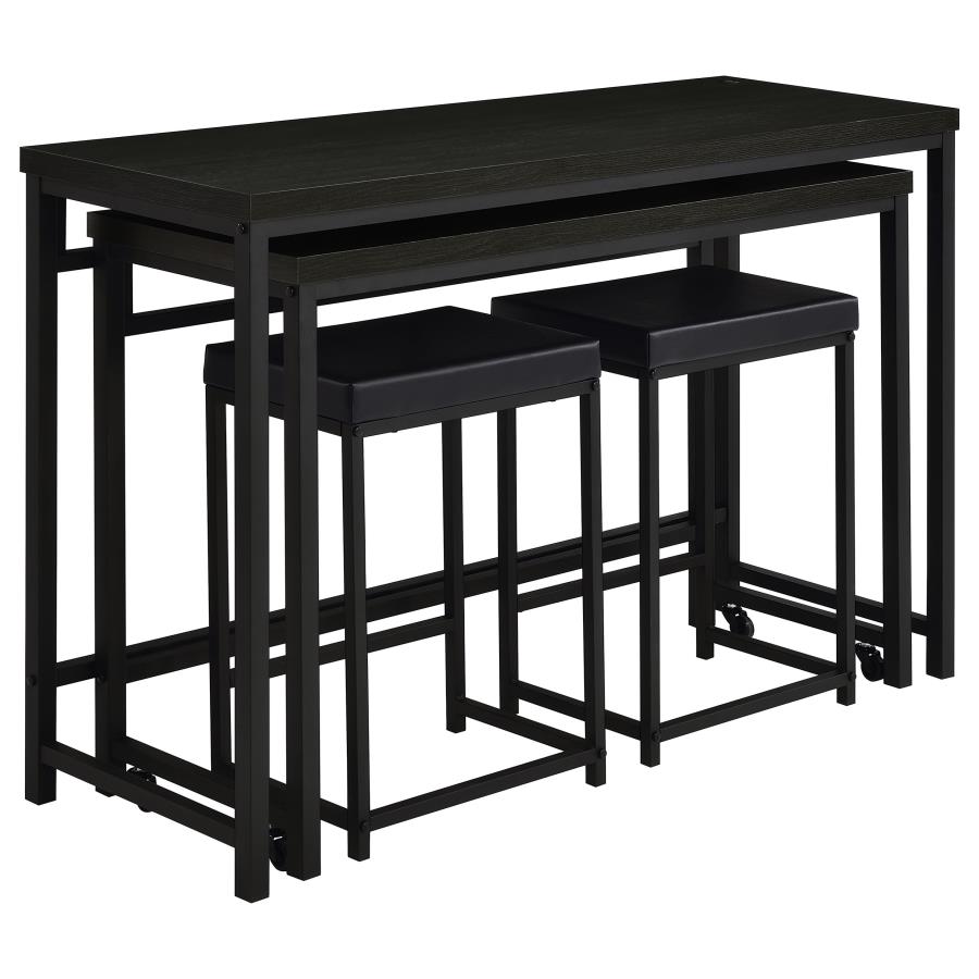 (image for) Hawes 4-piece Multipurpose Counter Height Table Set Black