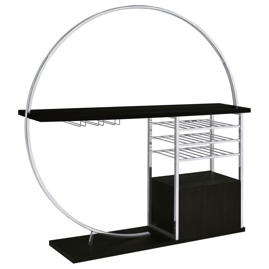 (image for) Risley 2-door Circular LED Home Bar Cabinet Dark Charcoal