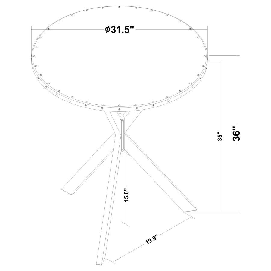 (image for) Kenzo Round 32-inch Galvanized Steel Bistro Bar Table Silver