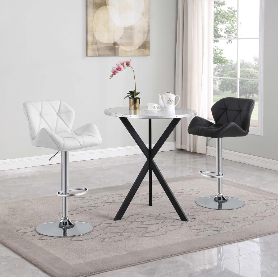 Modal Additional Images for Kenzo Round 32-inch Galvanized Steel Bistro Bar Table Silver
