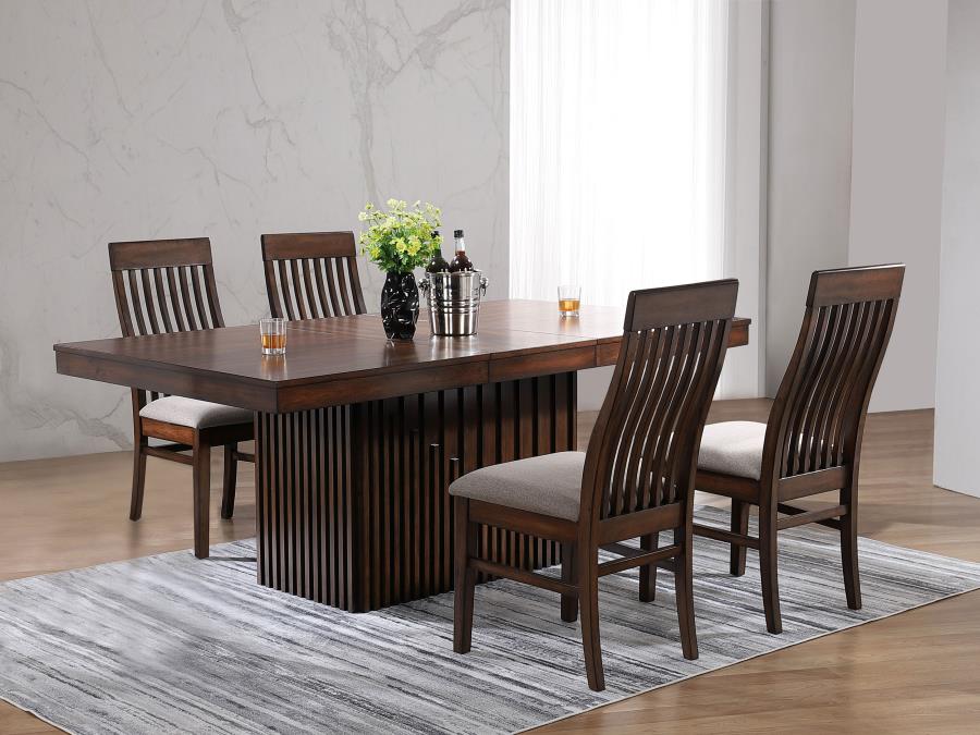 (image for) Briarwood 5-piece Extension Leaf Dining Table Set Mango Oak - Click Image to Close