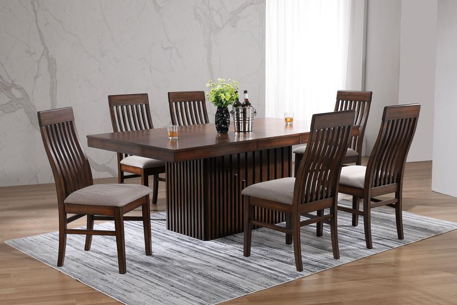 (image for) Briarwood 7-piece Extension Leaf Dining Table Set Mango Oak - Click Image to Close