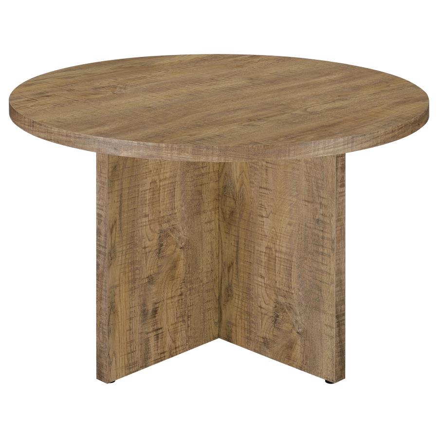 (image for) Jamestown Round 47-inch Composite Wood Dining Table Mango