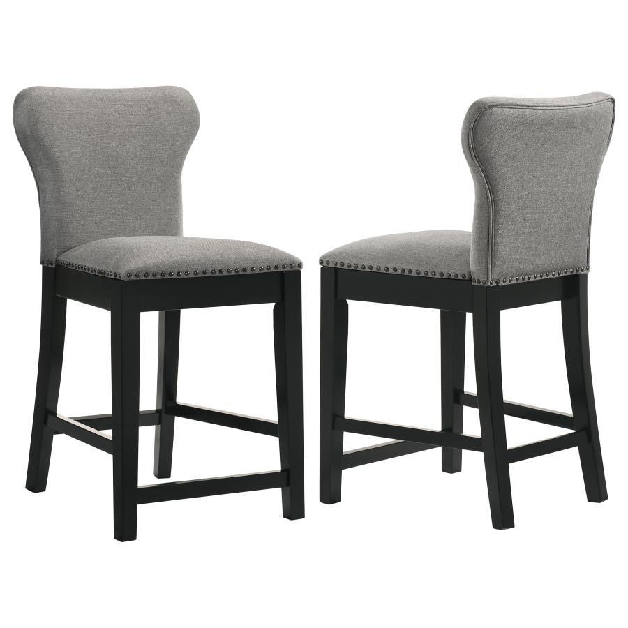 (image for) Rolando Fabric Upholstered Counter Chair Black (Set of 2) - Click Image to Close