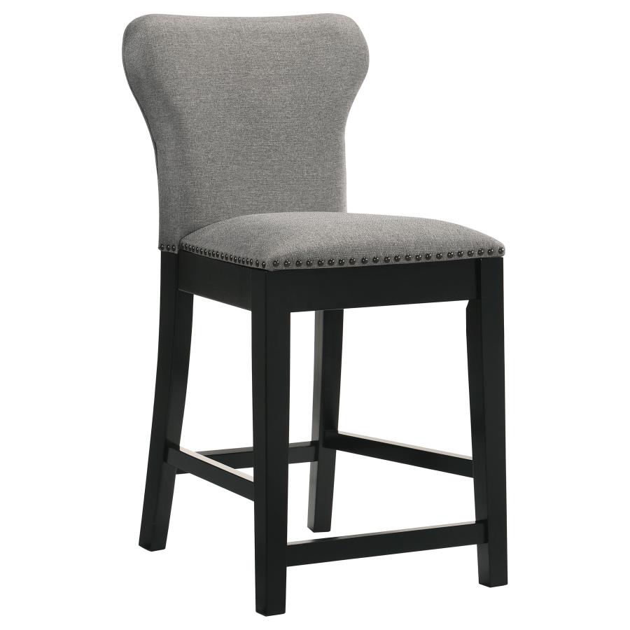 (image for) Rolando Fabric Upholstered Counter Chair Black (Set of 2)