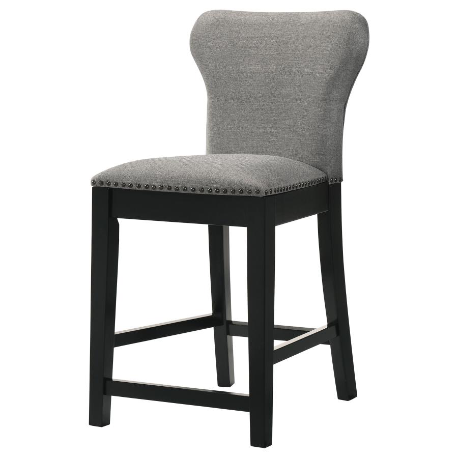 (image for) Rolando Fabric Upholstered Counter Chair Black (Set of 2)