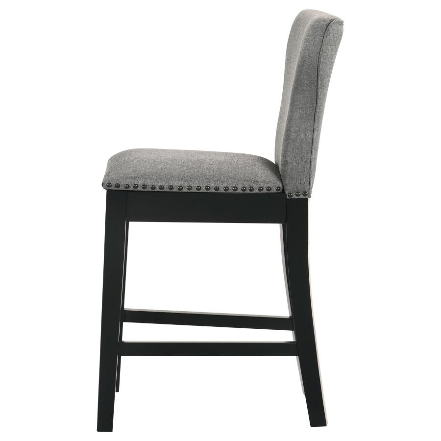 (image for) Rolando Fabric Upholstered Counter Chair Black (Set of 2)