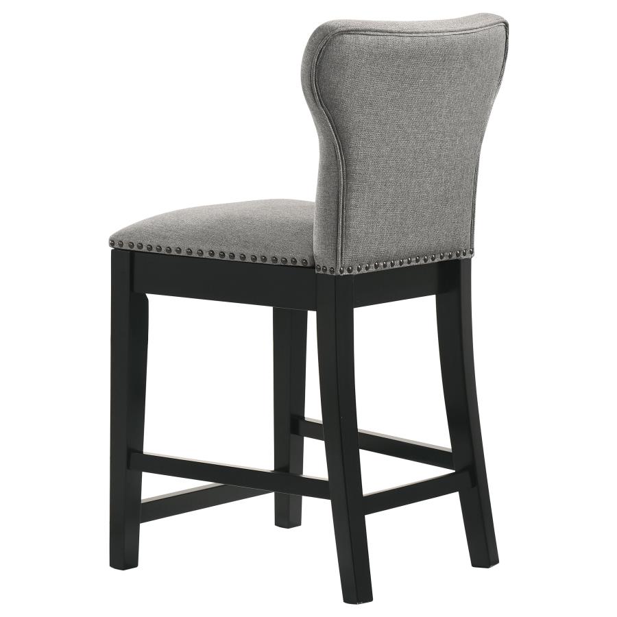 (image for) Rolando Fabric Upholstered Counter Chair Black (Set of 2)