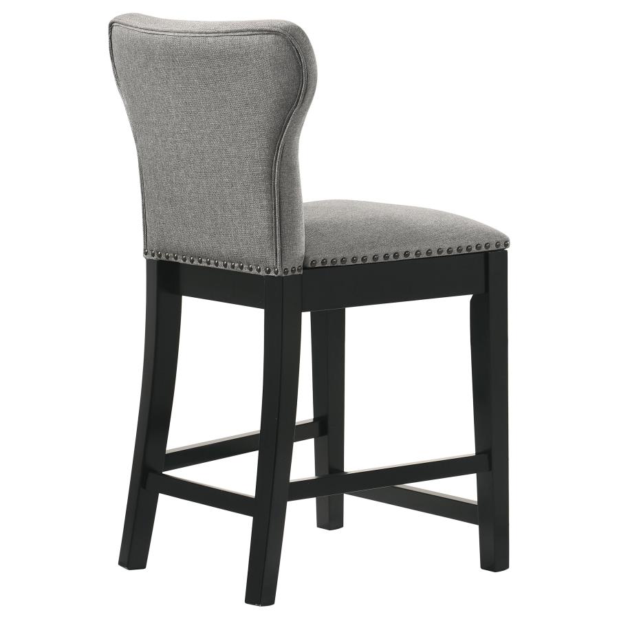 (image for) Rolando Fabric Upholstered Counter Chair Black (Set of 2)