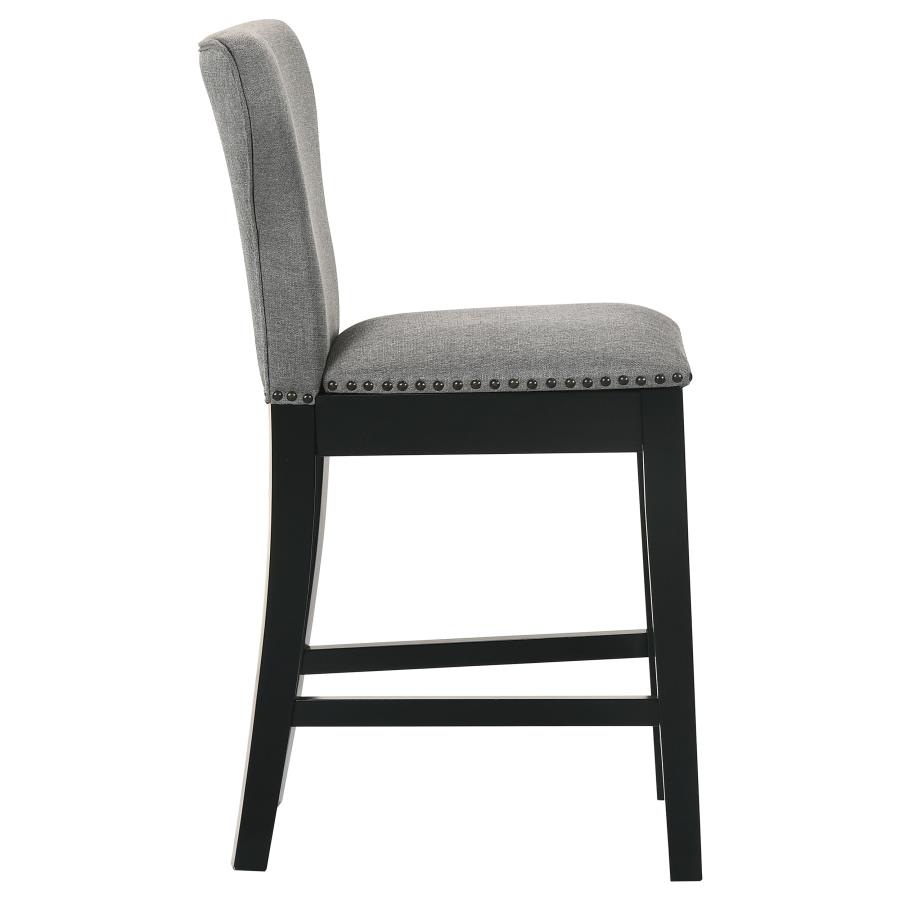 (image for) Rolando Fabric Upholstered Counter Chair Black (Set of 2)