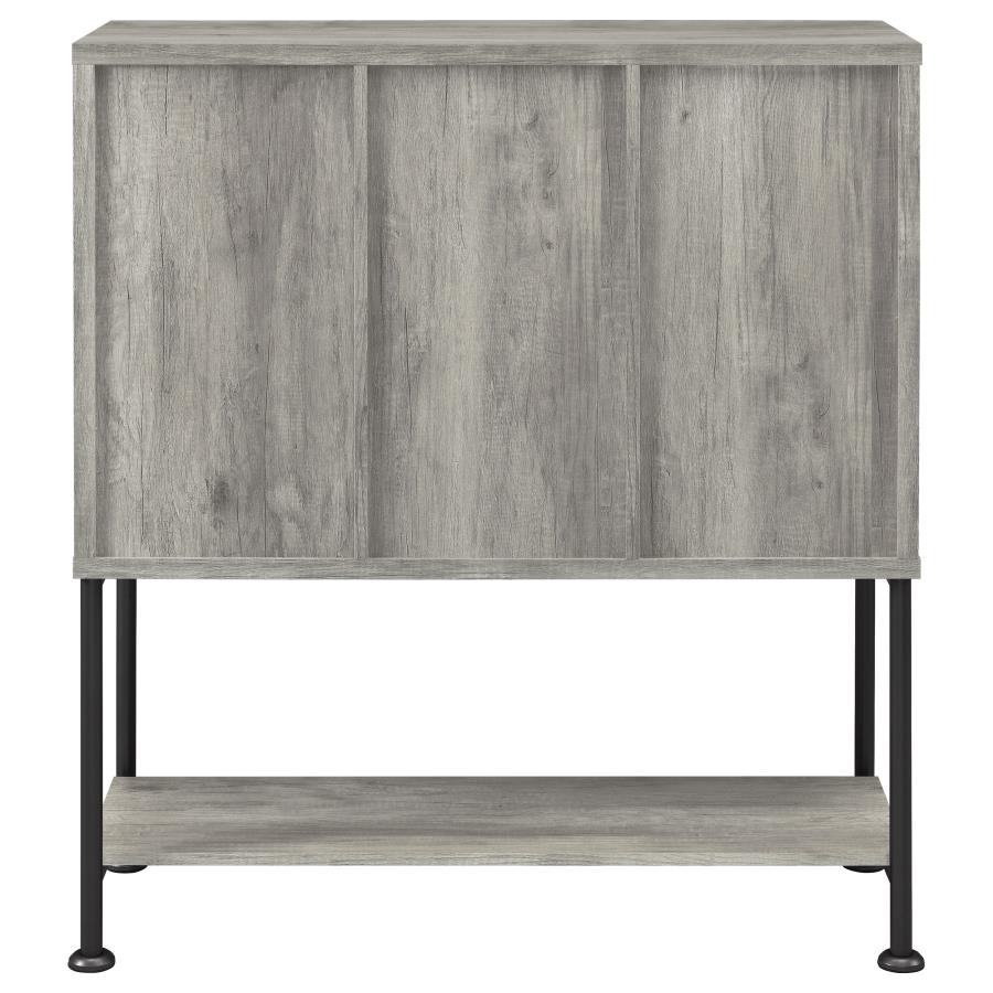 (image for) Claremont Sliding Door Home Bar Wine Cabinet Grey Driftwood