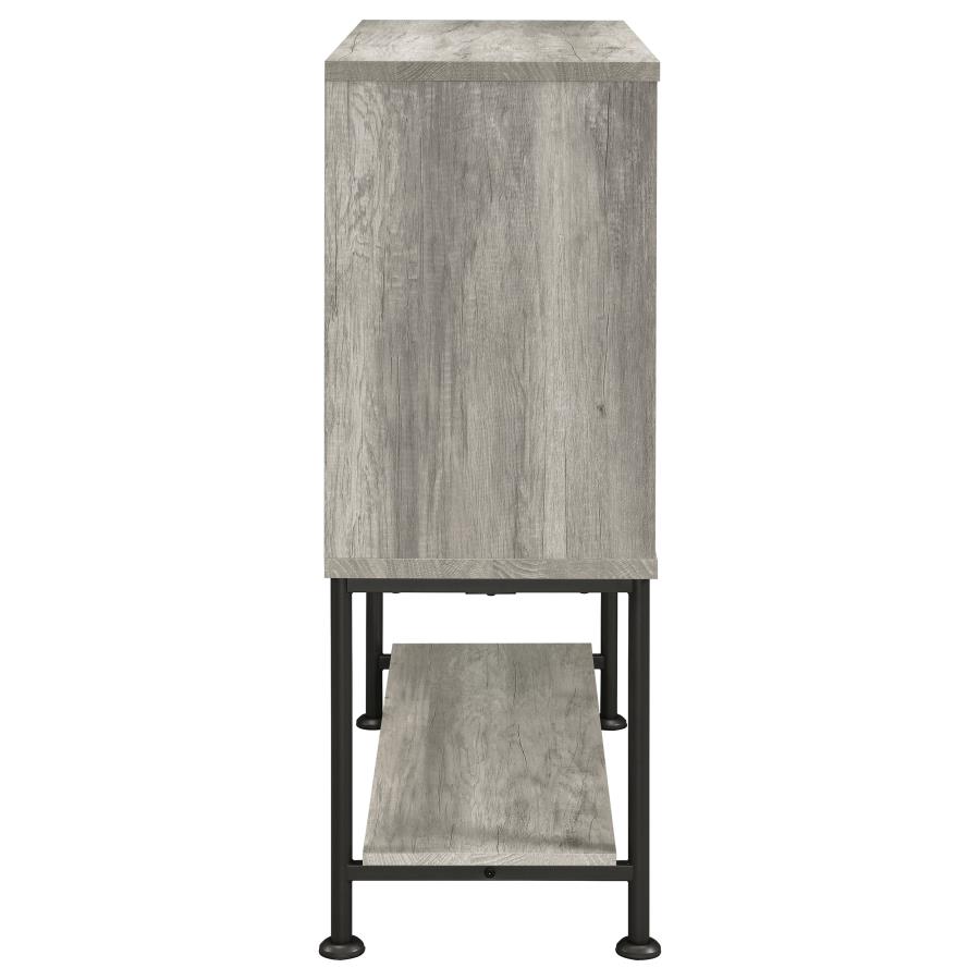 (image for) Claremont Sliding Door Home Bar Wine Cabinet Grey Driftwood