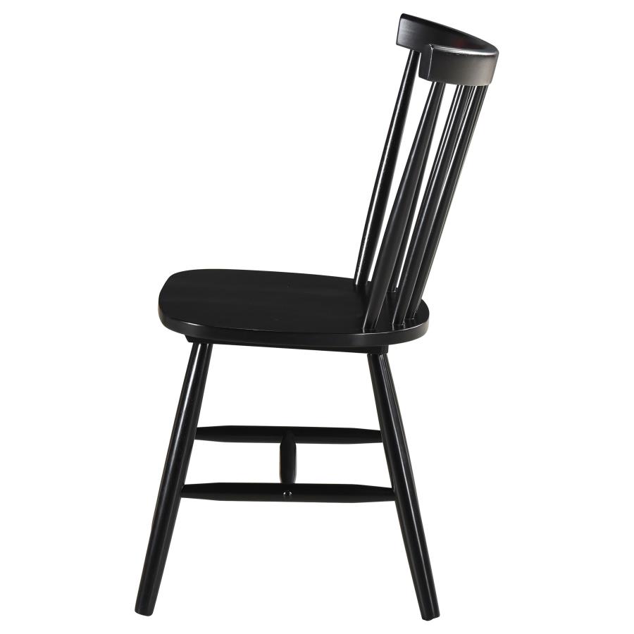 (image for) Hollyoak Windsor Wood Dining Side Chair Black (Set of 2)